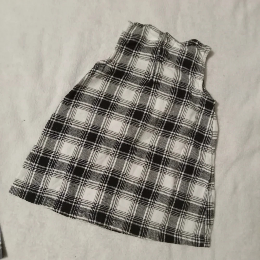 5 for $10 Just One You by Carter's Black & White Plaid Flannel Sleeveless Dress - Picture 2 of 3
